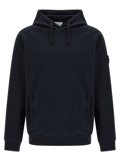 Stone Island Blue Cotton Sweatshirt