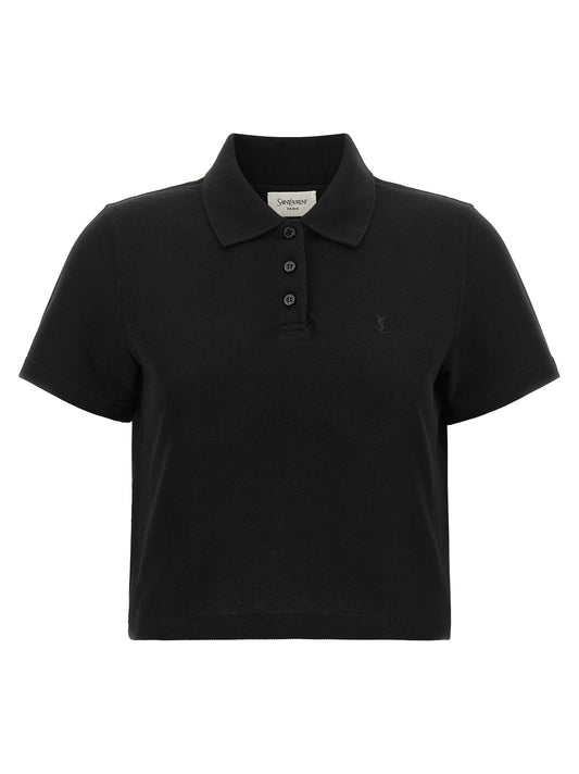 Polo Shirt by Saint Laurent for women in cotton black features a eye catching silhouette, showcasing a refined and for a eye catching finish.