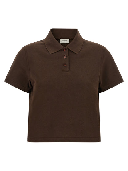 Saint Laurent Brown Cotton Polo Shirt