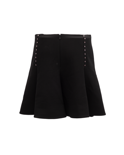 Valentino Garavani Mini Black Skirt with Gold Details