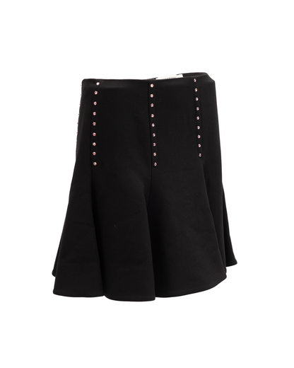 Valentino Garavani Mini Black Skirt with Gold Details