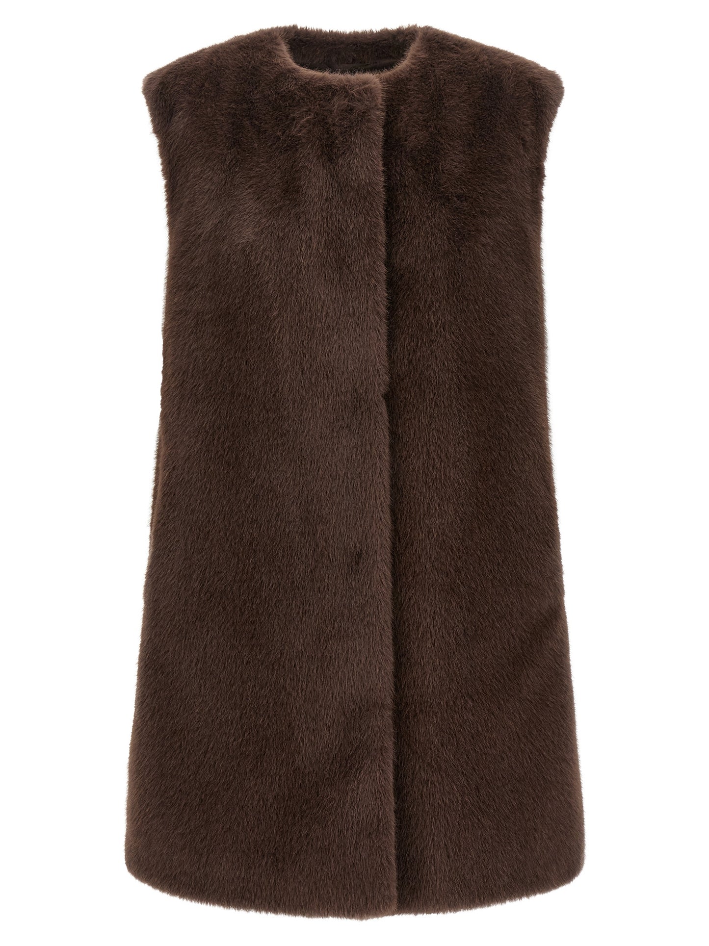 Herno Brown Polyester Sleeveless Jacket