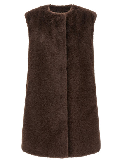 Herno Brown Polyester Sleeveless Jacket