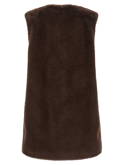 Herno Brown Polyester Sleeveless Jacket