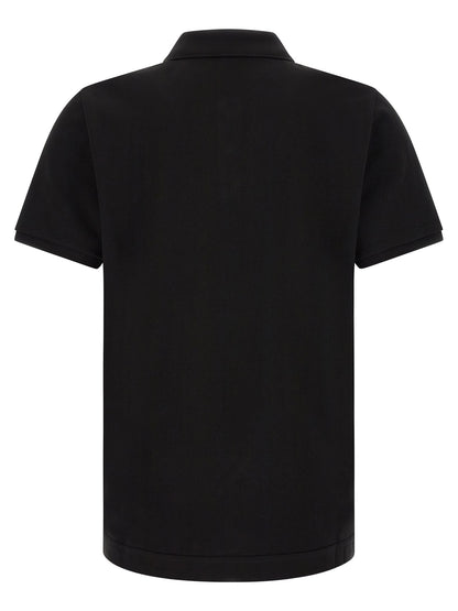 Moncler Black Leather Polo Shirt