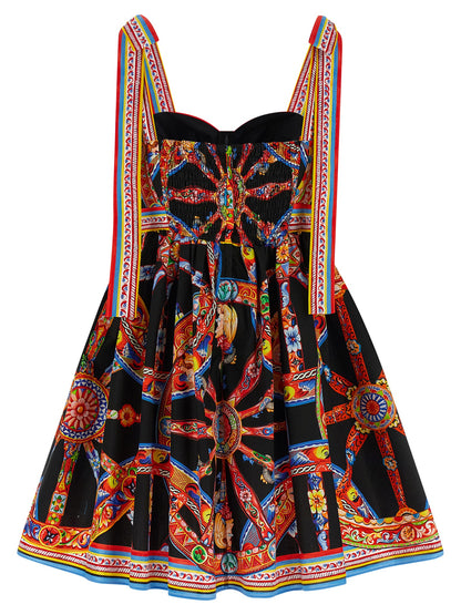 Dolce & Gabbana Multicolor Cotton Short Dress
