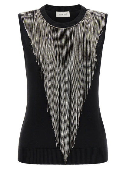 Sportmax Black Virgin Wool Tank Tops