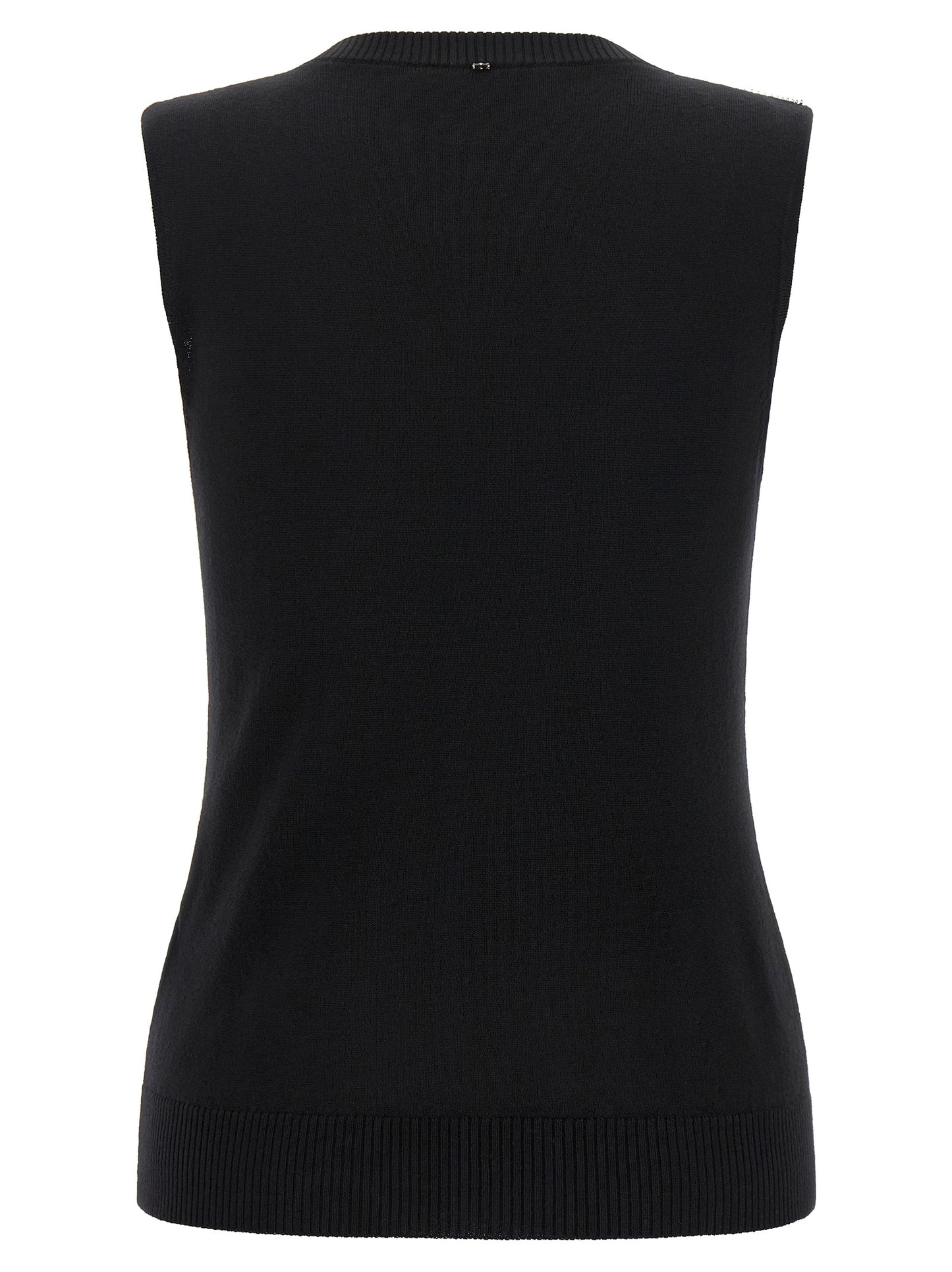 Sportmax Black Virgin Wool Tank Tops