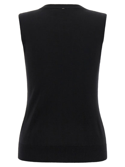 Sportmax Black Virgin Wool Tank Tops