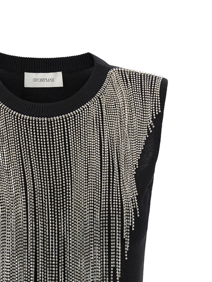 Sportmax Black Virgin Wool Tank Tops