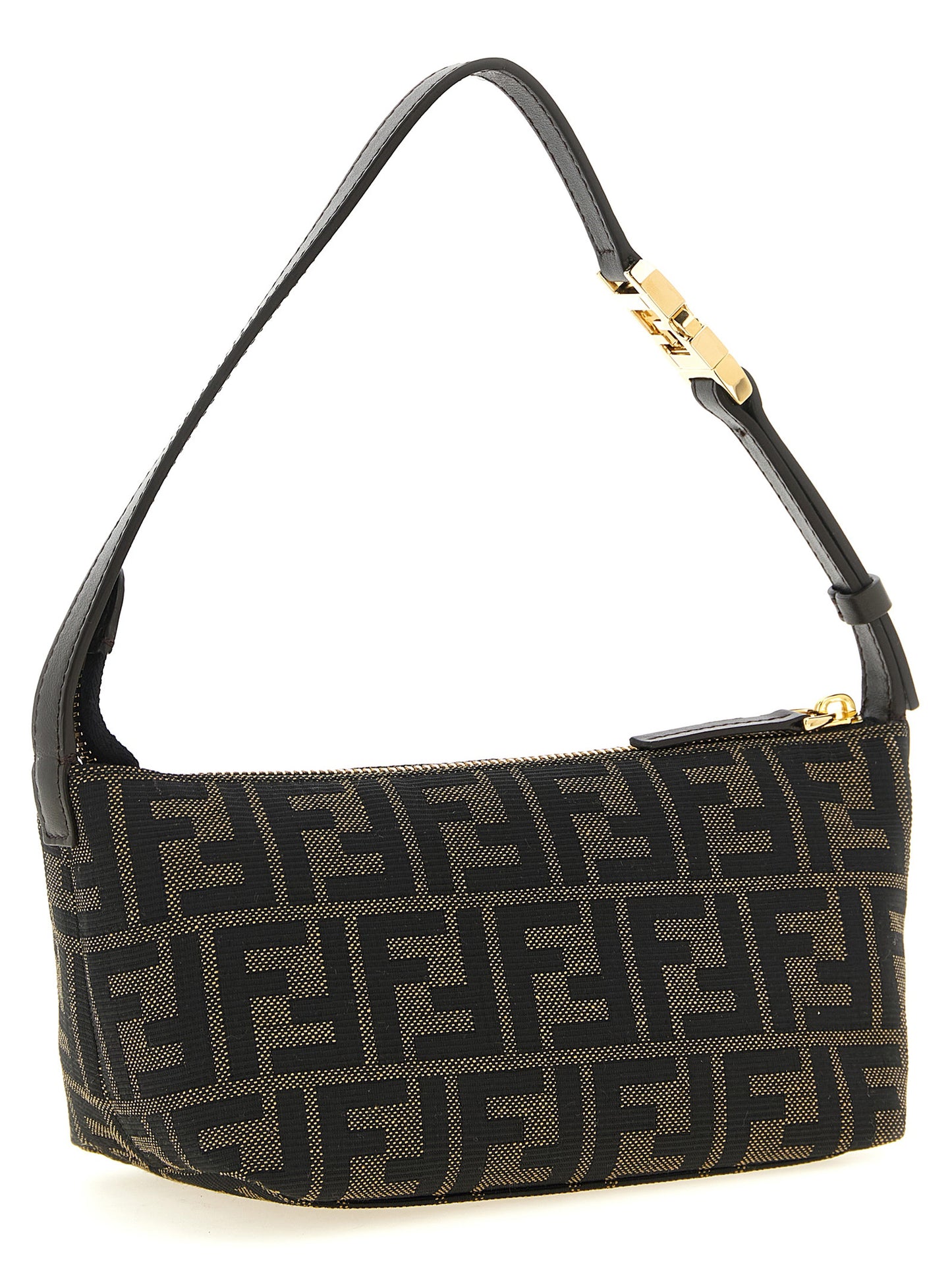 Fendi Brown Polyester Clutch Bag