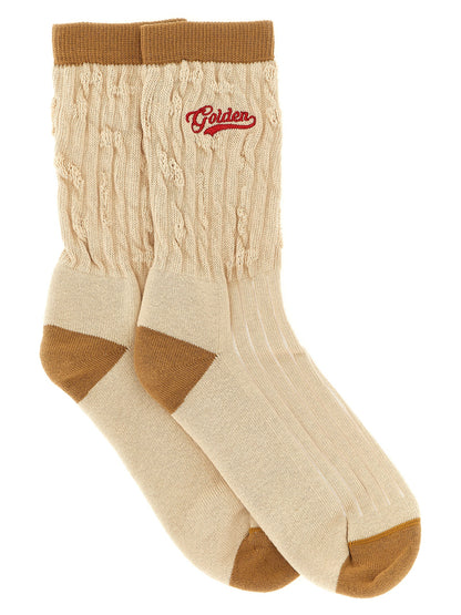 Golden Goose Beige Cotton Socks