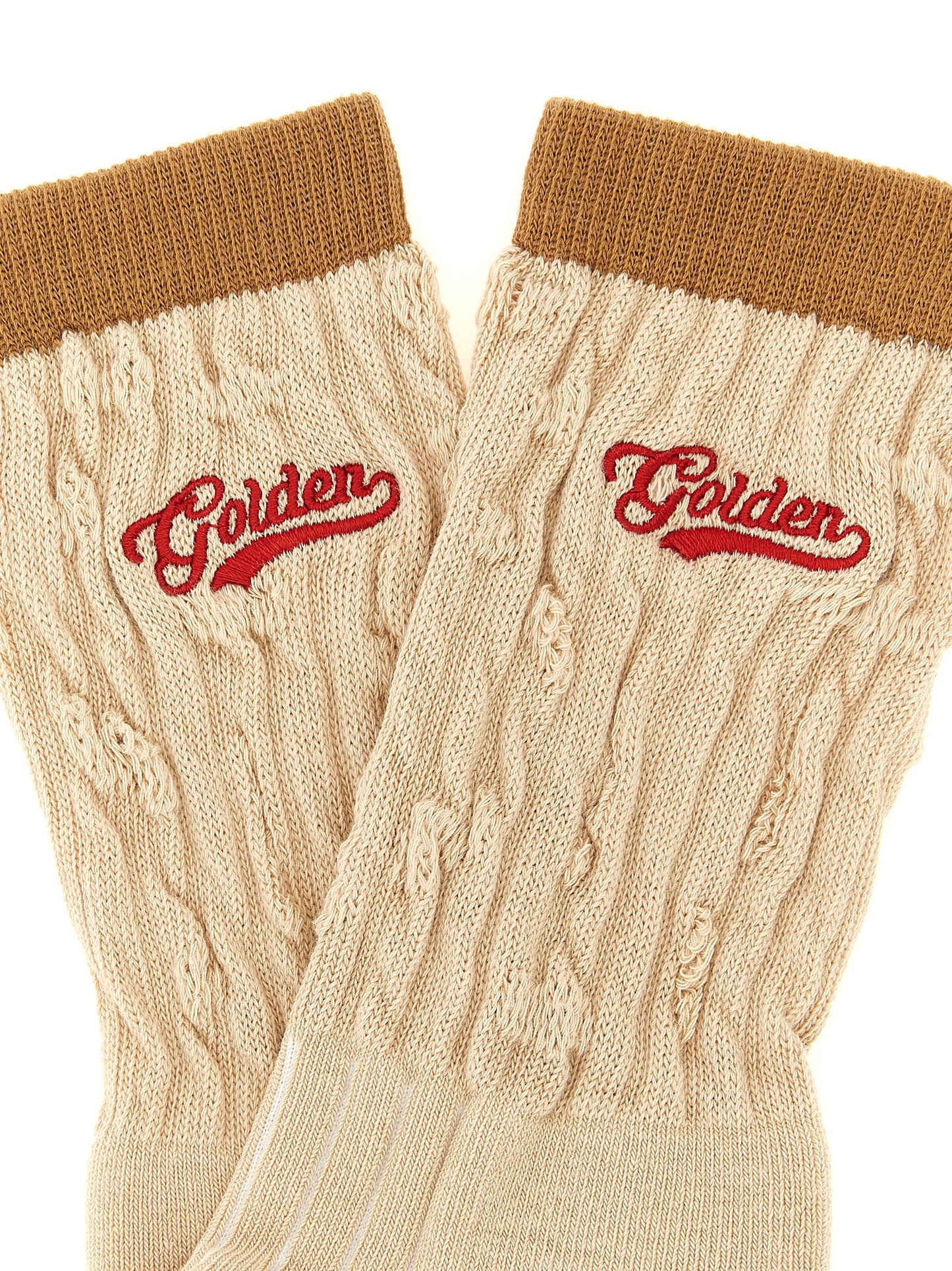 Golden Goose Beige Cotton Socks