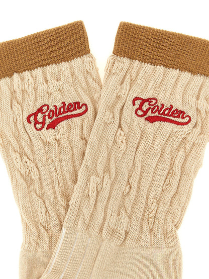Golden Goose Beige Cotton Socks
