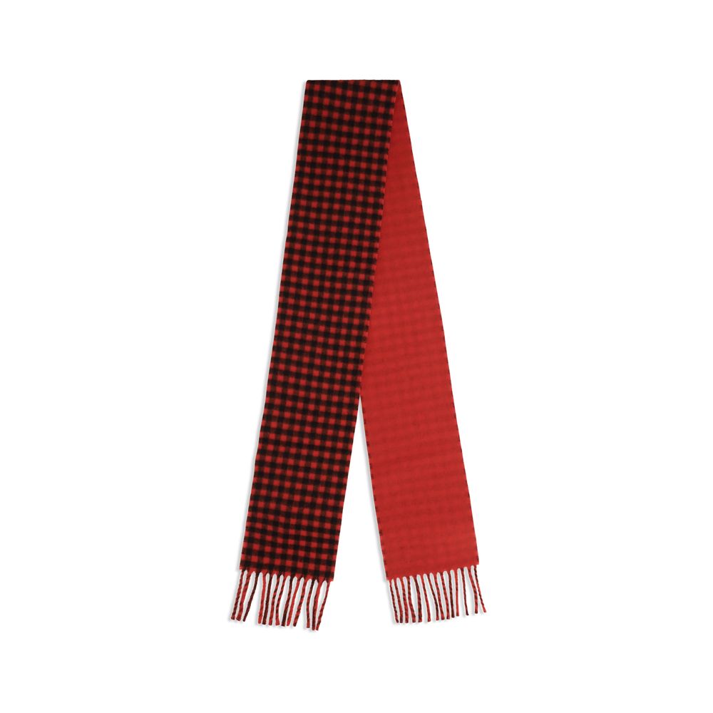 Scarf by Ami Paris for men in merino wool & leather multicolor & checked showcases a eye catching silhouette, artfully capturing the essence of the eye catching Merino Wool & Leather Fringes Scarf design for a sophisticated look.