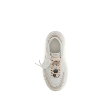 Sneakers by Chloé for women in bos taurus calfskin leather white & signature features an fashionable silhouette, showcasing the premium Women's Low Top Bos Taurus Calfskin Leather Sneakers in a fashionable low-top style that offers a fashionable finish for refined style.
