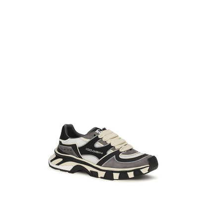 Sneakers by Dolce & Gabbana for men in polyester & bos taurus calf leather gray features an timeless silhouette from the Men's Chunky Polyester & Bos Taurus Calf Leather Sneakers collection, showcasing a signature chunky style with an timeless finish.