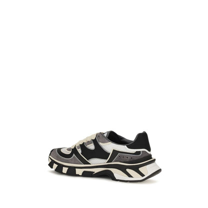 Sneakers by Dolce & Gabbana for men in polyester & bos taurus calf leather gray presents a on trend silhouette from the Men's Chunky Polyester & Bos Taurus Calf Leather Sneakers collection, showcasing a on trend chunky style for an elevated aesthetic.