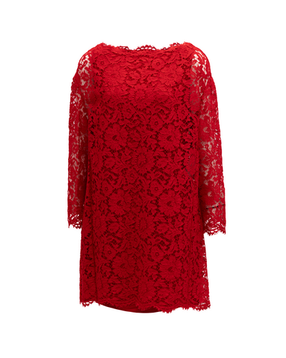 Valentino Garavani Red Lace Short Dress
