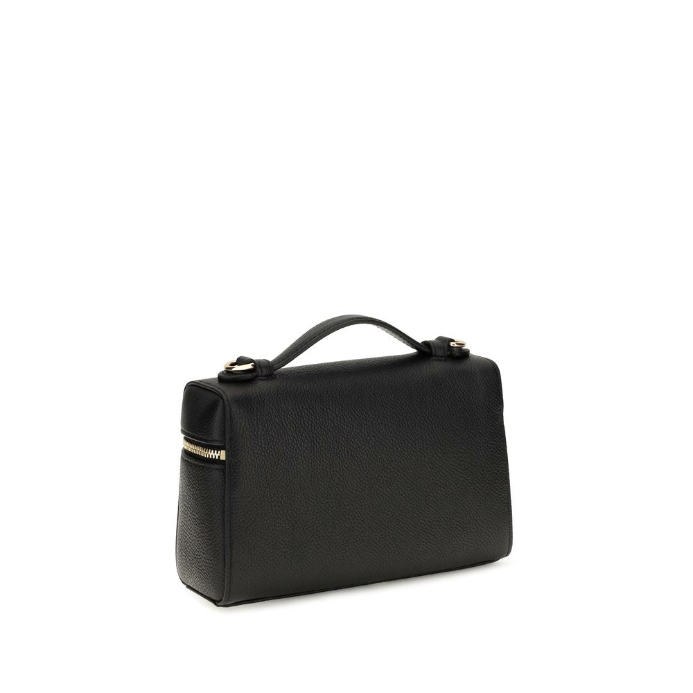 Mini Crossbody Handbag by Tory Burch for women in bos taurus suede calf leather black features a refined silhouette, showcasing a secure zipper, organized cardholder, and versatile crossbody-strap, handle & adjustable-strap for a refined finish.