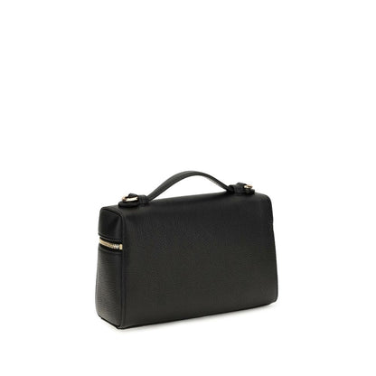 Mini Crossbody Handbag by Tory Burch for women in bos taurus suede calf leather black features a refined silhouette, showcasing a secure zipper, organized cardholder, and versatile crossbody-strap, handle & adjustable-strap for a refined finish.