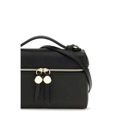 Mini Crossbody Handbag by Tory Burch for women in bos taurus suede calf leather black features an refined silhouette, showcasing a secure zipper, ample cardholder, and versatile crossbody-strap, handle & adjustable-strap for a sophisticated refined aesthetic.