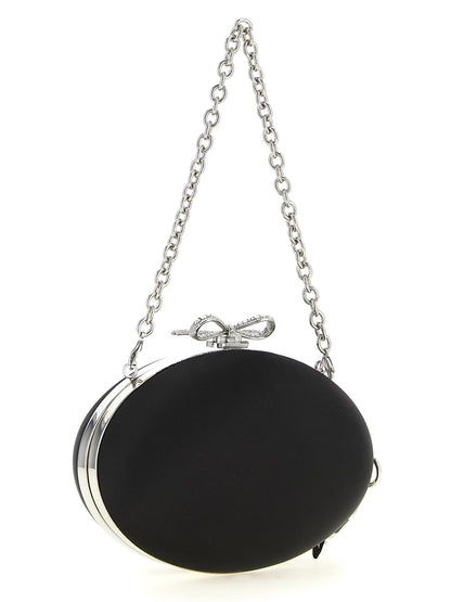 Self-Portrait Black Polyester Clutch Bag