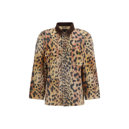 Overcoat by R13 for women in velvet cotton multicolor & print features an voluminous silhouette, showcasing distinct pockets and a voluminous for a truly voluminous aesthetic.