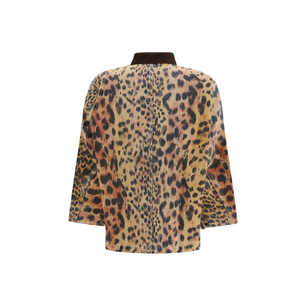 Overcoat by R13 for women in velvet cotton multicolor & print showcases a architectural silhouette, artfully detailed with a distinctive and functional pockets for a architectural finish.