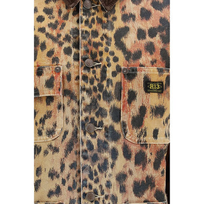 Overcoat by R13 for women in velvet cotton multicolor & print features an voluminous silhouette, showcasing distinct pockets and a voluminous for a truly voluminous aesthetic.