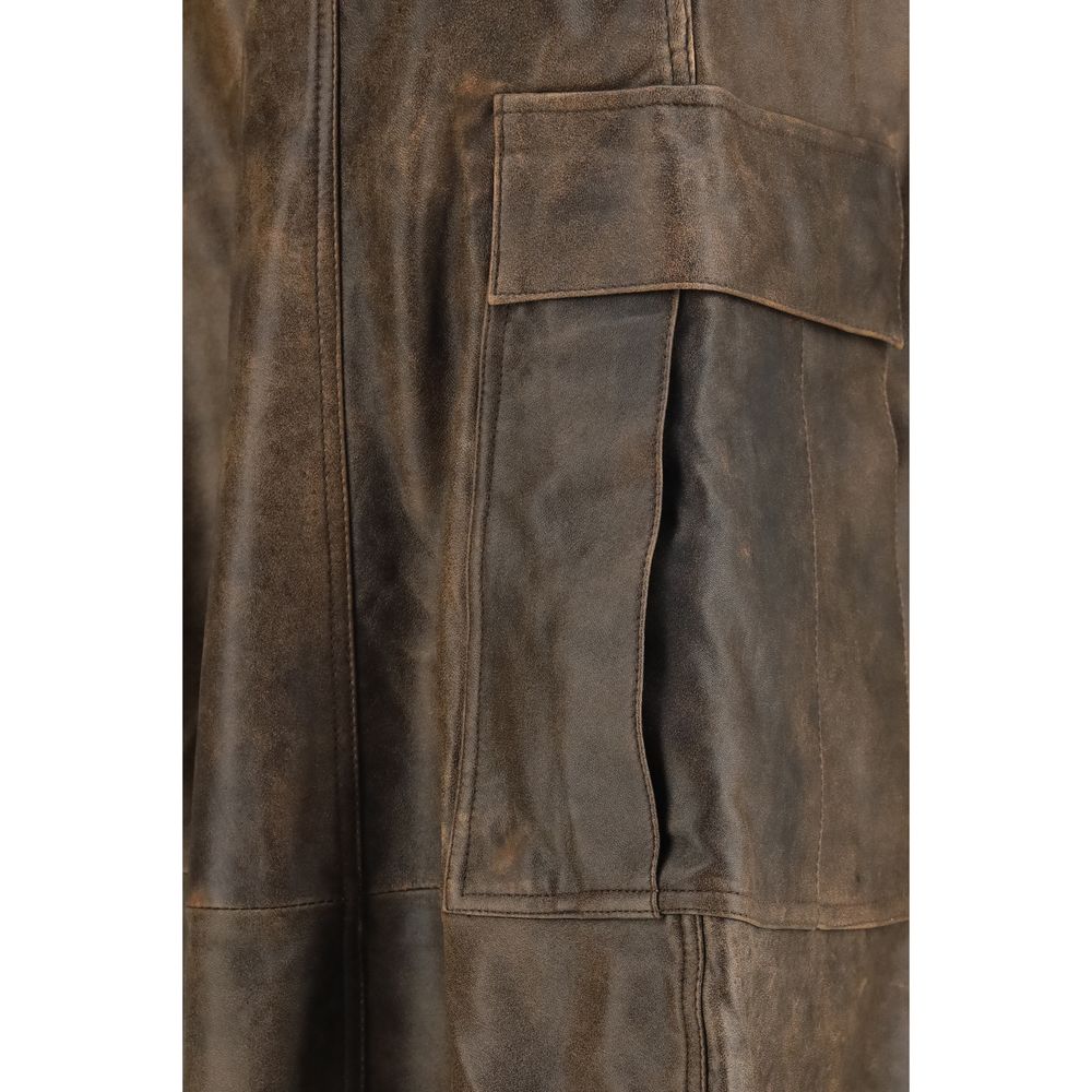 Cargo Pants by R13 for women in leather brown presents a on trend silhouette, artfully finished with a on trend regular-fit & wide, long, and for a sophisticated look.