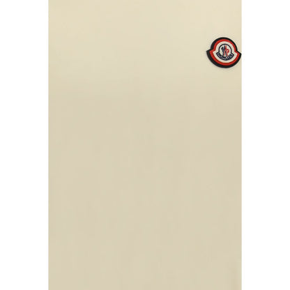 T-Shirt by Moncler for men in cotton beige showcases a dramatic silhouette, elegantly detailed with a dramatic and for a truly dramatic finish.