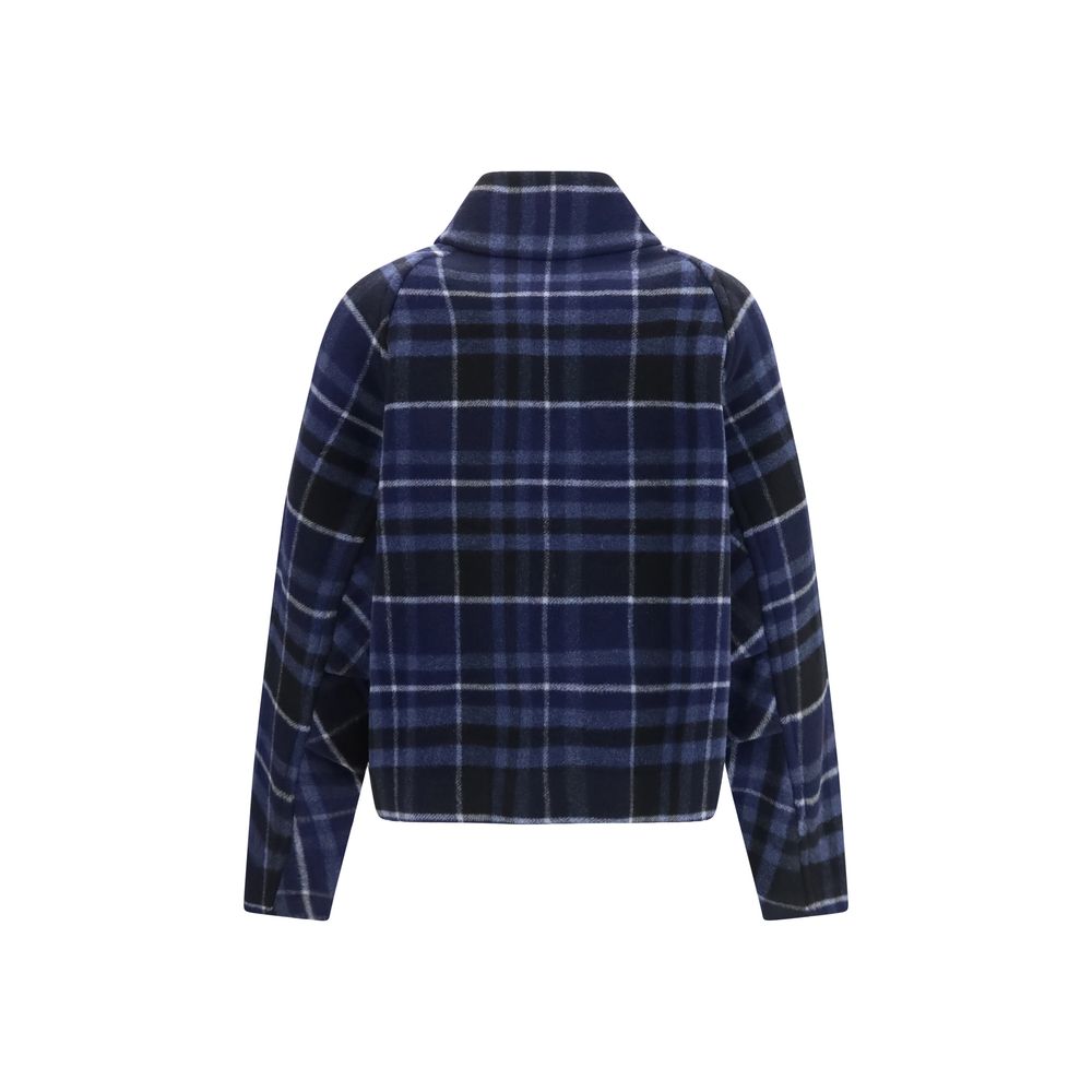 Windbreaker Jacket by PINKO for women in nylon leather & merino wool blue & patterned showcases a modern silhouette, integrating pockets & windproof and a modern for a sophisticated finish.
