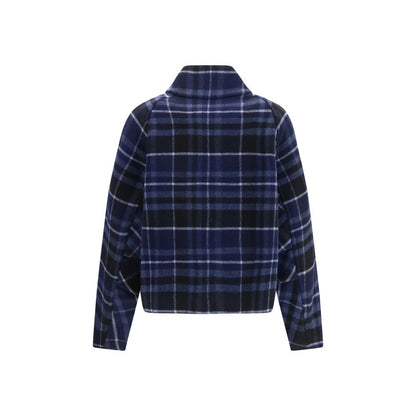 Windbreaker Jacket by PINKO for women in nylon leather & merino wool blue & patterned showcases a modern silhouette, integrating pockets & windproof and a modern for a sophisticated finish.