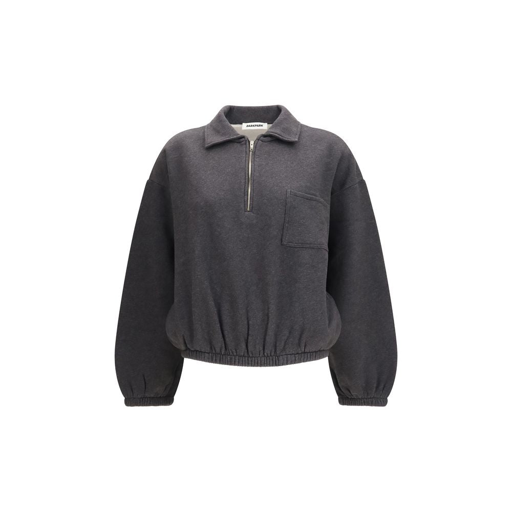 Sweatshirt by Darkpark for women in cotton gray features an exquisite silhouette, showcasing long-sleeve and high-neck neckline details for a exquisite look.