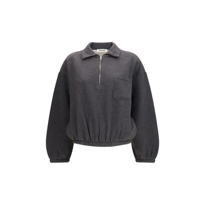 Sweatshirt by Darkpark for women in cotton gray features an exquisite silhouette, showcasing long-sleeve and high-neck neckline details for a exquisite look.