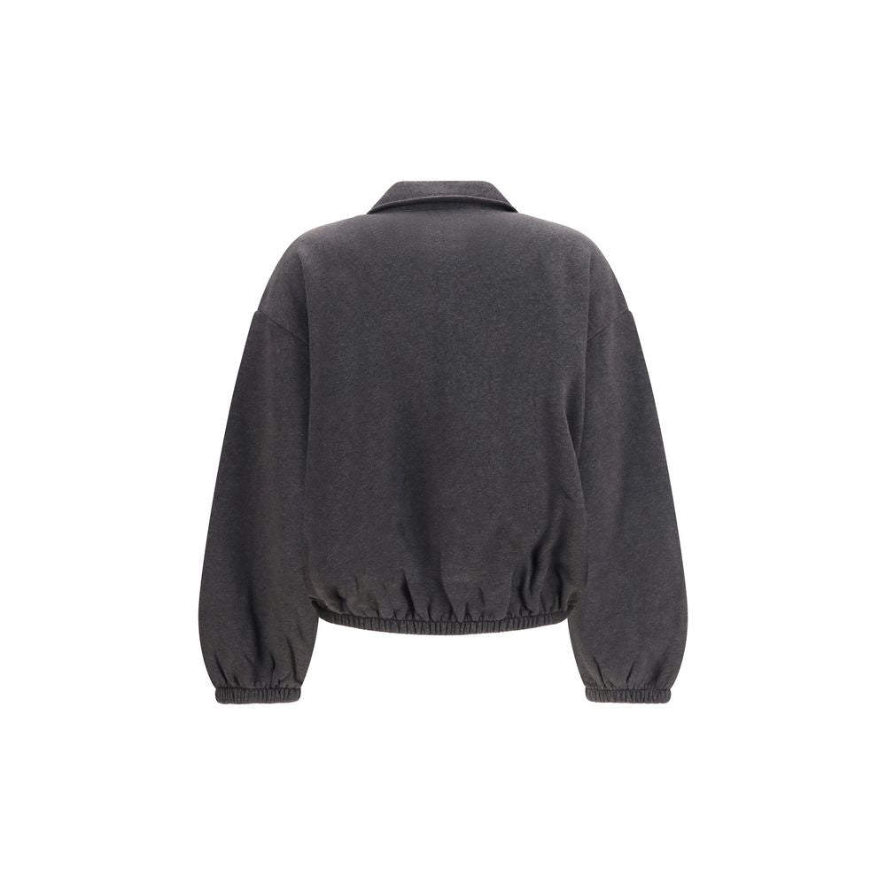 Sweatshirt by Darkpark for women in cotton gray features an enviable silhouette, showcasing a premium and refined high-neck neckline for a truly enviable finish.
