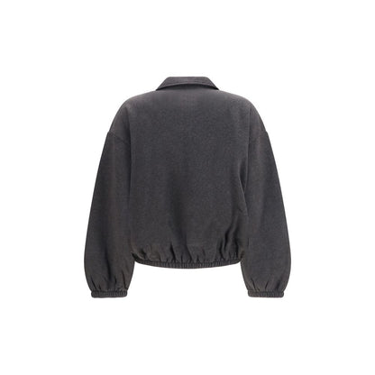 Sweatshirt by Darkpark for women in cotton gray features an enviable silhouette, showcasing a premium and refined high-neck neckline for a truly enviable finish.
