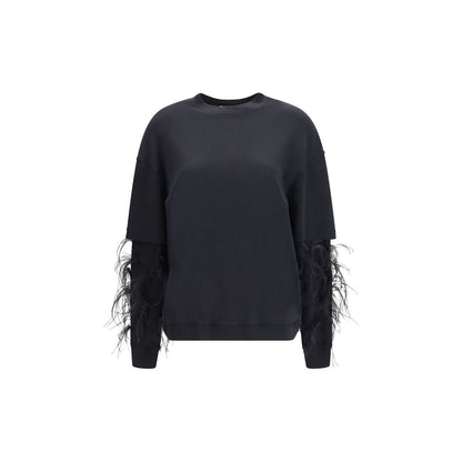 Sweatshirt by Darkpark for women in cotton black features an magnificent silhouette, showcasing a sophisticated round neckline and detail for a truly magnificent finish.