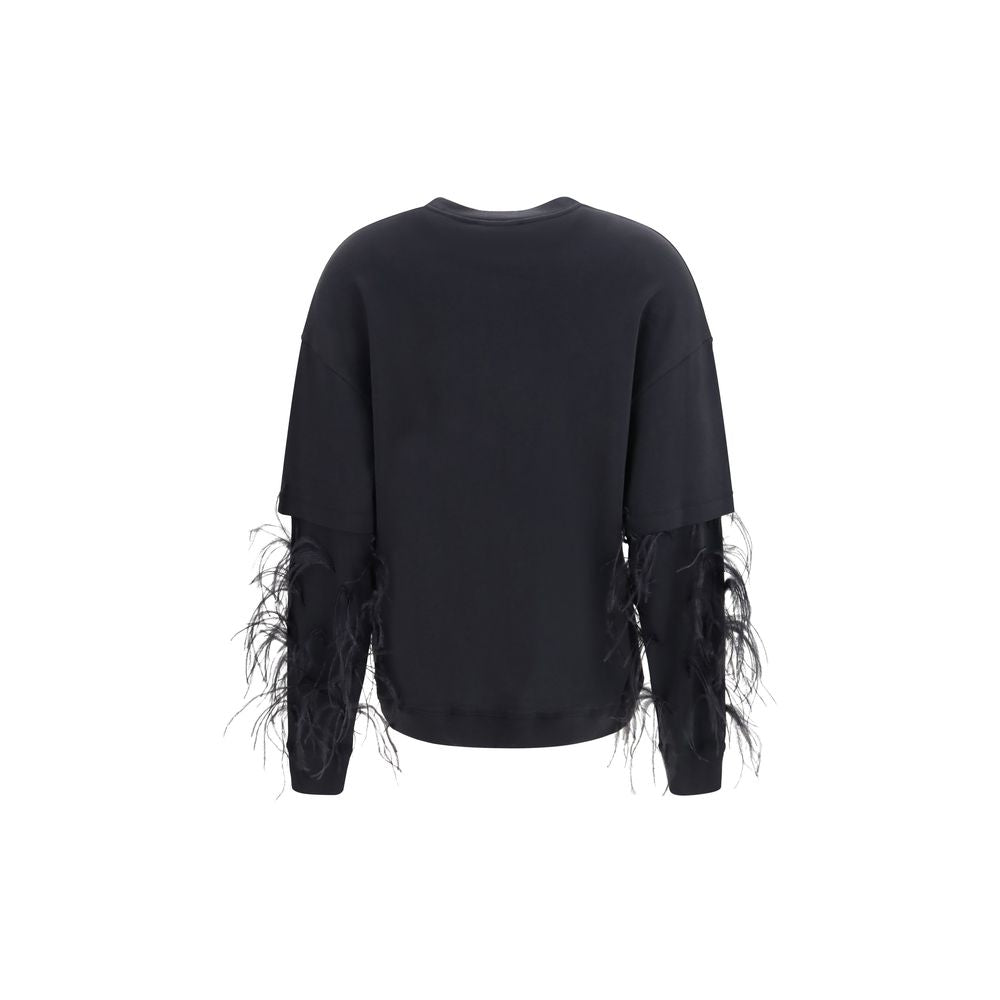 Sweatshirt by Darkpark for women in cotton black features an enviable silhouette, showcasing a premium and refined round neckline for a truly enviable finish.