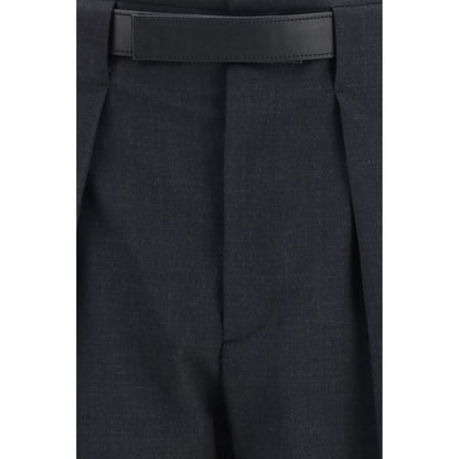 Trousers by Darkpark for women in polyester leather & merino wool gray features an on trend silhouette, showcasing a sophisticated straight-leg & regular-fit with a long and high rise for an on trend finish.