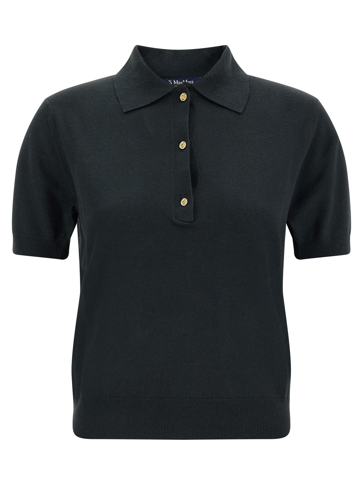 S Max Mara Black Cotton Polo Shirt