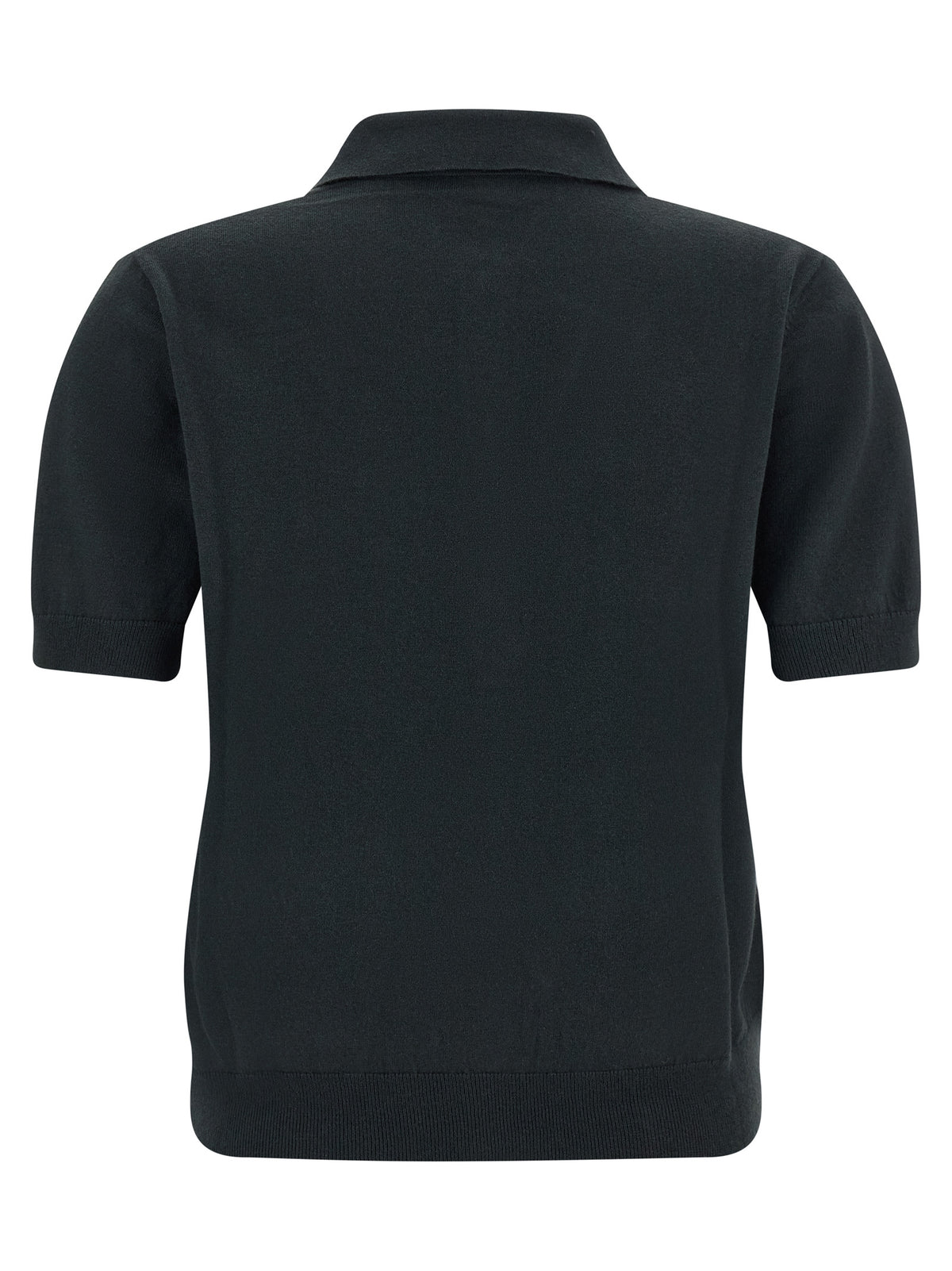 S Max Mara Black Cotton Polo Shirt