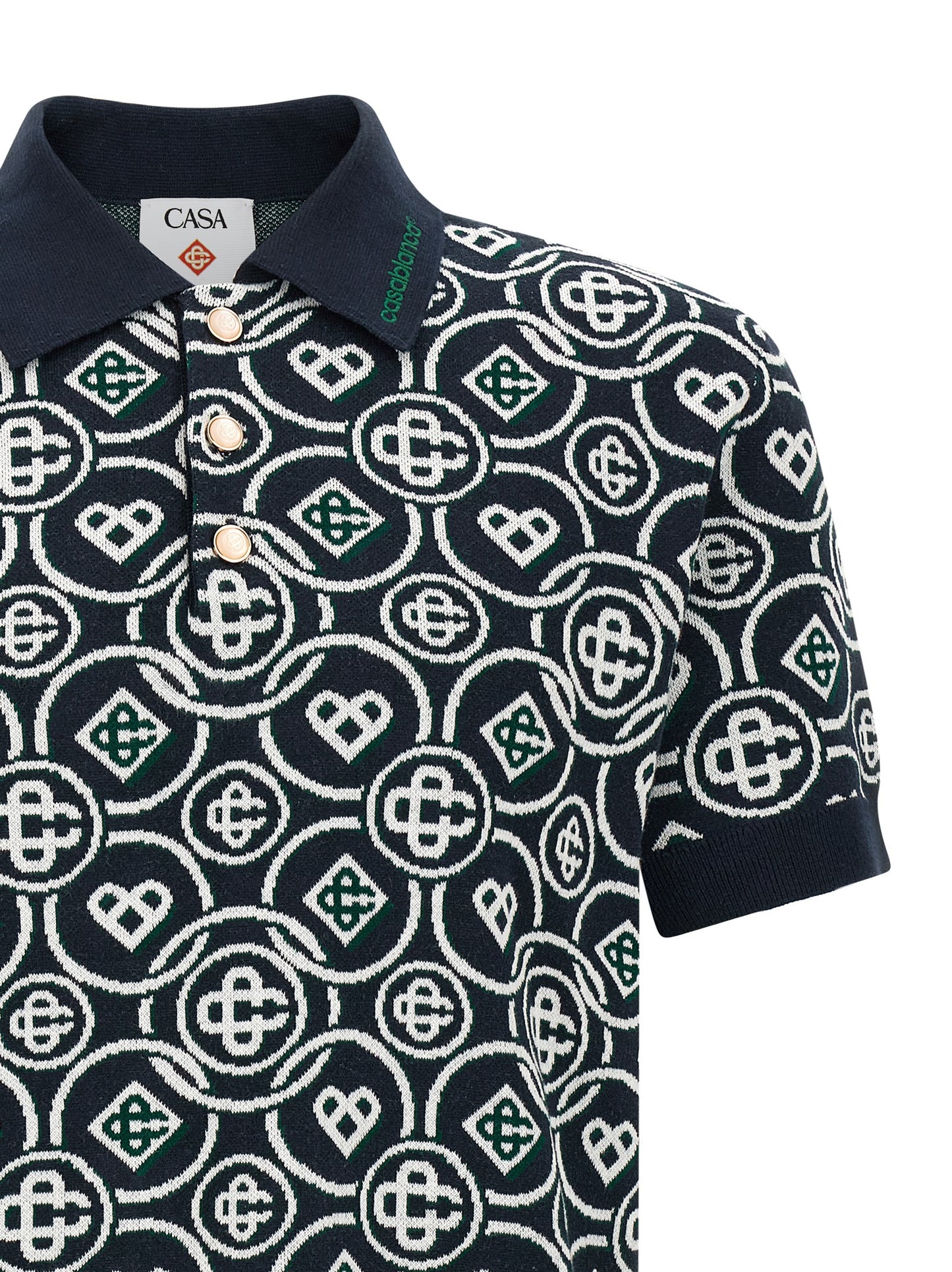 Casablanca Blue Cotton Polo Shirt