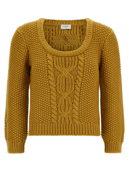 Saint Laurent Bicolor Wool Cardigan