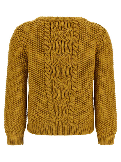 Saint Laurent Bicolor Wool Cardigan