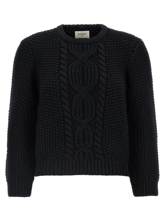 Saint Laurent Black Wool Cardigan