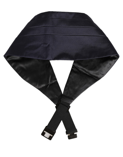 Dolce & Gabbana Dark Blue 100% Silk Belt Waist Cummerbund