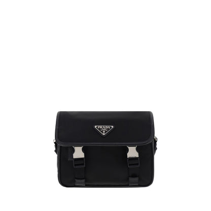 Shoulder Clutch Bag by Prada for men in nylon leather black & signature presents a versatile silhouette, showcasing a secure zipper and versatile with versatile shoulder-strap & adjustable-strap for a sophisticated look.