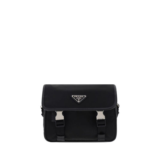 Shoulder Clutch Bag by Prada for men in nylon leather black & signature presents a versatile silhouette, showcasing a secure zipper and versatile with versatile shoulder-strap & adjustable-strap for a sophisticated look.